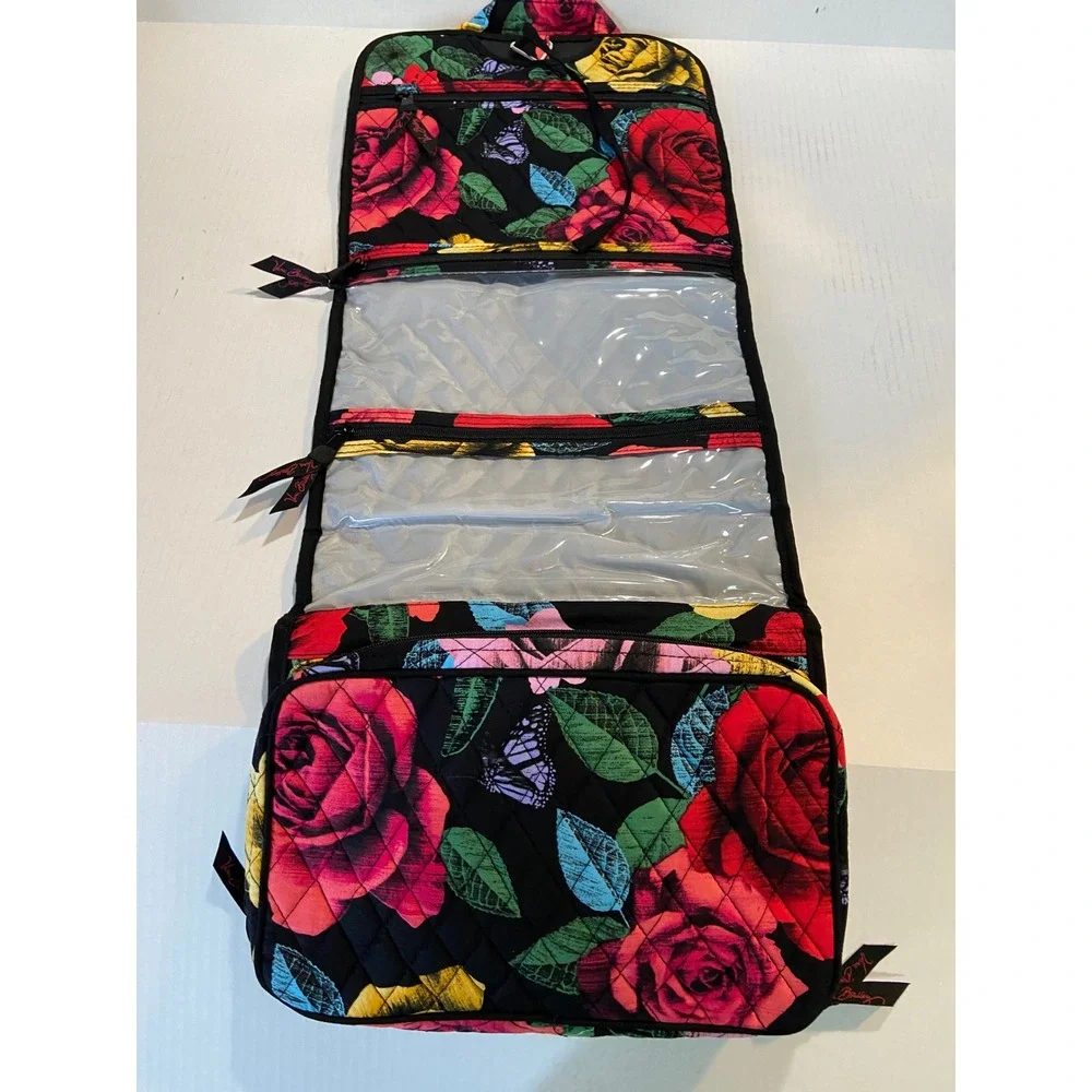 Vera Bradley Hanging Organizer Havana Rose Quilted Travel Toiletry Bag NEW